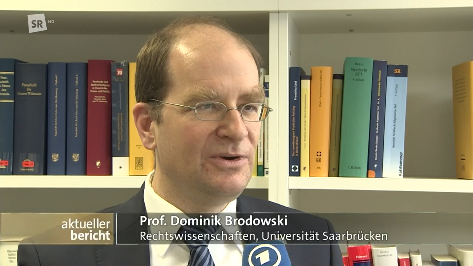 CEUS-Clusterprofessor Prof. Dr. Dominik Brodowski im aktuellen Bericht im SR-Fernsehen am 24. Januar 2025