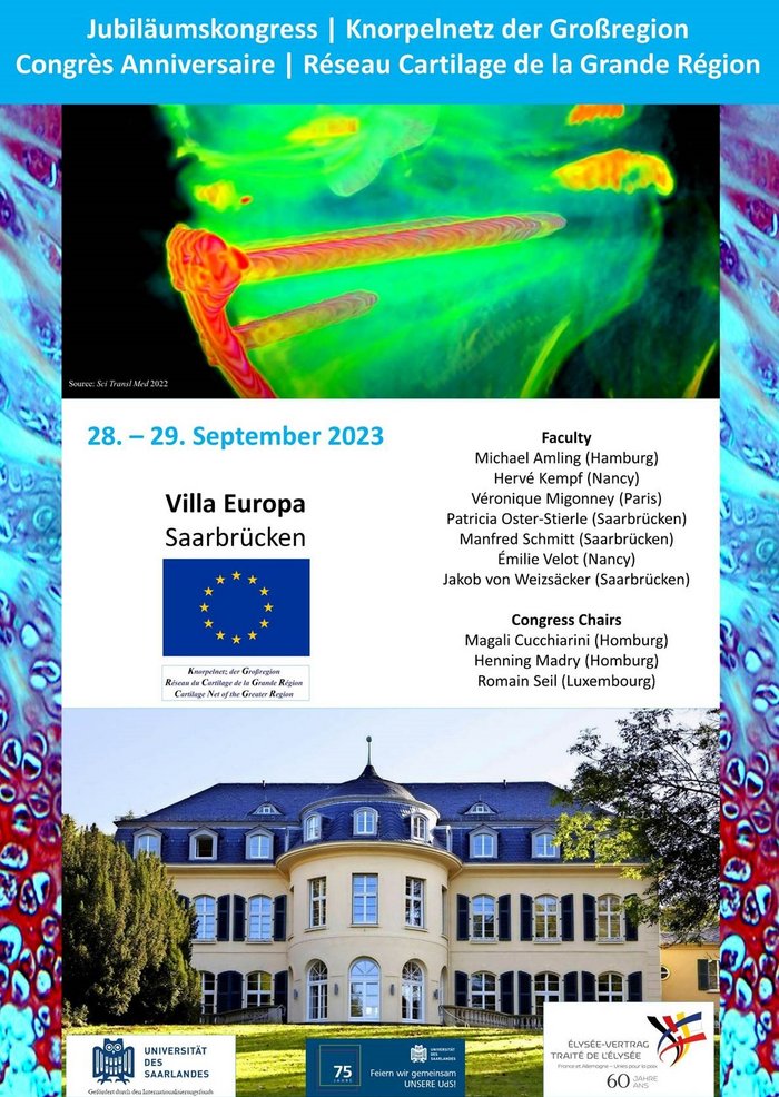 Poster des Jubiläumskongresses in der Villa Europa Saarbrücken vom 28.-29. September 2023